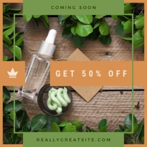 Green and Brown Natural Cosmetics Sale Instagram Post