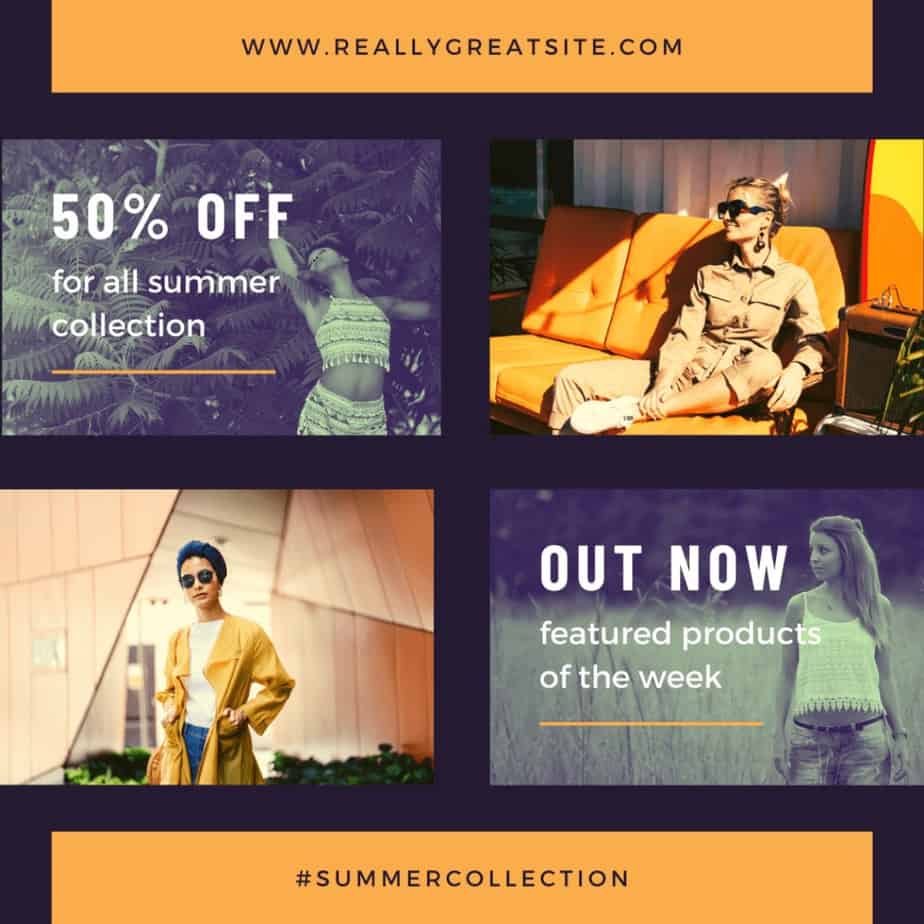 Orange Summer Fashion Collection Sale Instagram Post