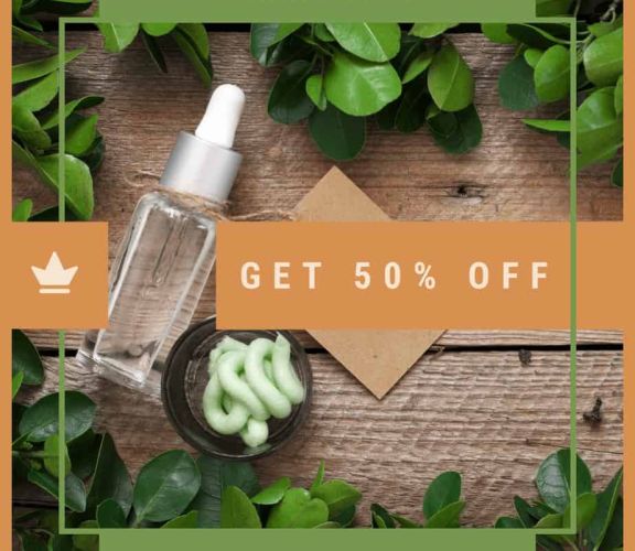 Green and Brown Natural Cosmetics Sale Instagram Post